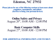 Shepard-Pruden Memorial Library, Digital Skills Information Sessions