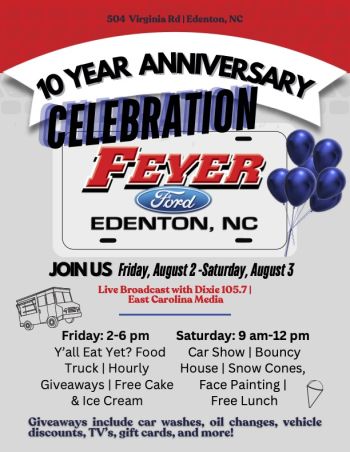 Edenton Events, Feyer Ford 10th Anniversary Celebration