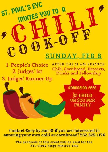 St. Paul's Parish House, Chili Cook-Off