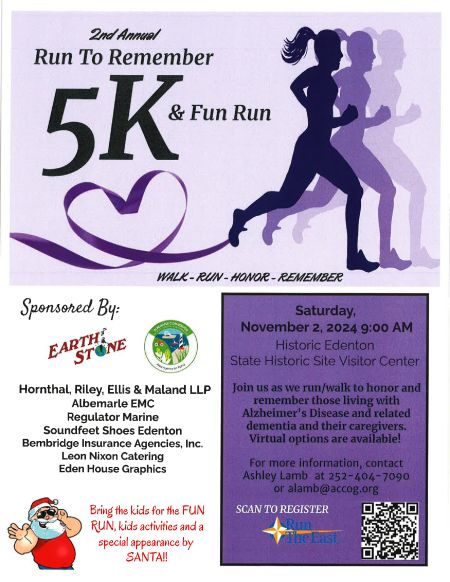 Edenton Events, A Run to Remember 5K & Fun Run