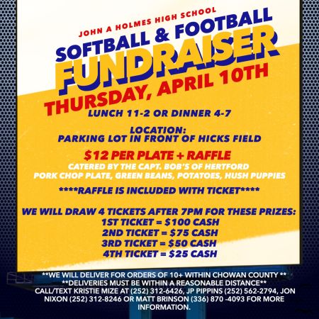 Edenton Events, 2025 Edenton Aces Softball &  Football Fundraiser
