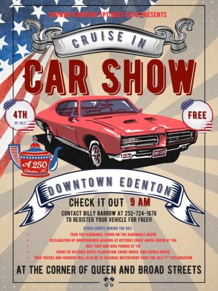 Chowan-Edenton Optimist Club, Cruise In Car Show