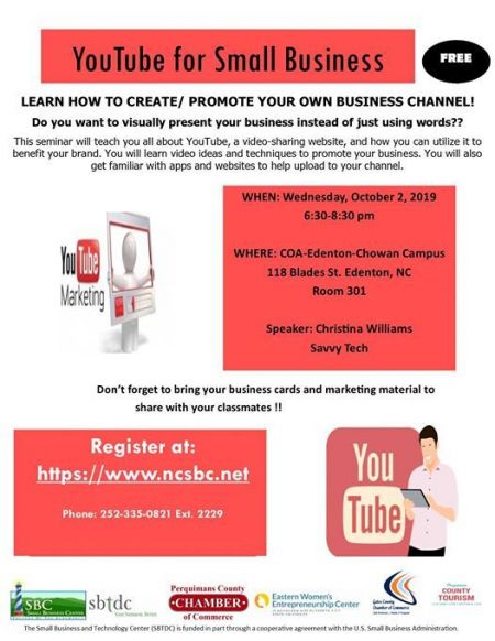 Edenton Events, YouTube for Small Business