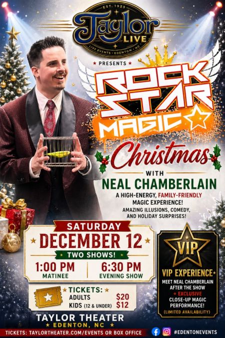 Taylor Theater, Rockstar Magic Christmas with Neal Chamberlain