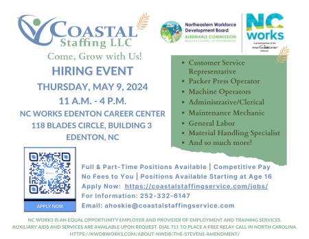 Edenton Events, Spring Hiring Event
