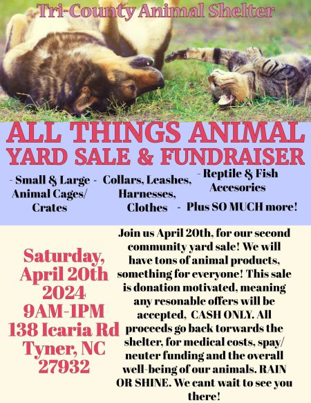 Edenton Events, All Things Animal Yard Sale & Fundraiser