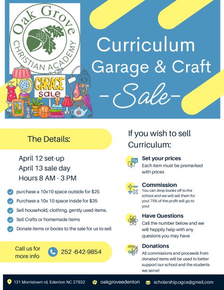 Edenton Events, Curriculum Garage & Craft Sale