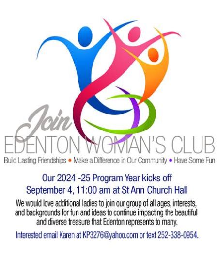Edenton Women's Club, 2024/25 Kick-off