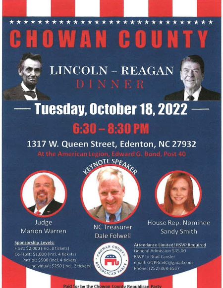 American Legion Post 40, Lincoln - Reagan Dinner