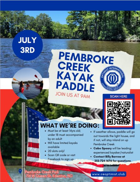 Edenton Events, Pembroke Creek Paddle