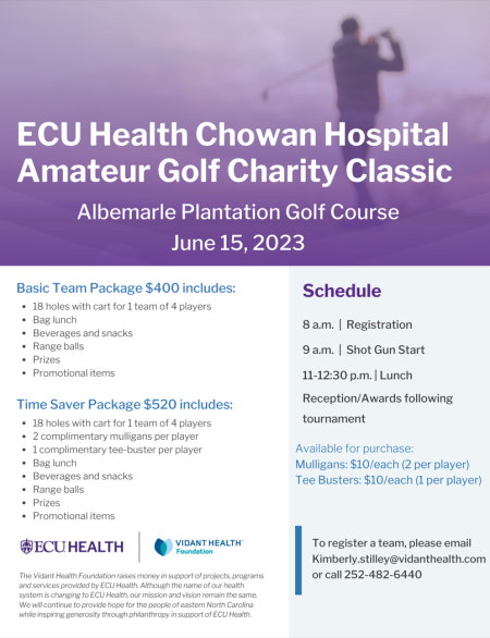 ECU Health Chowan Hospital, Amateur Golf Charity Classic