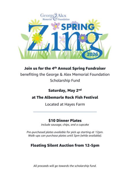 George & Alex Memorial Foundation, Spring Zing Fundraiser