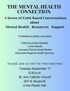 Edenton Events, The Mental Health Connection