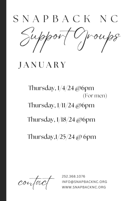 Edenton Events, Snapback NC Support Groups