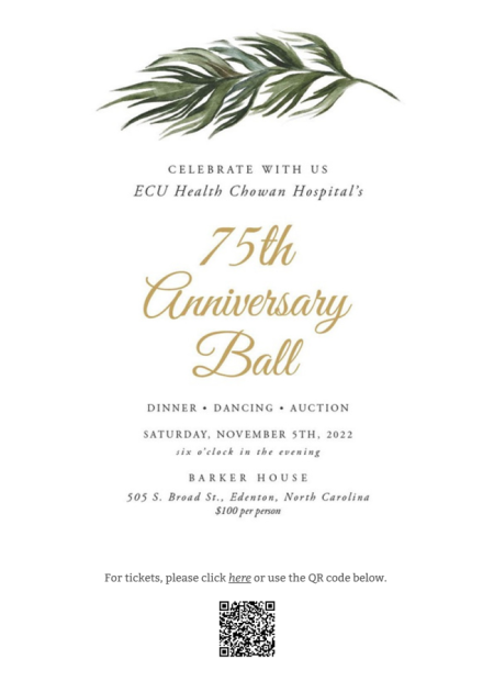 ECU Health Chowan Hospital, 75th Anniversary Ball
